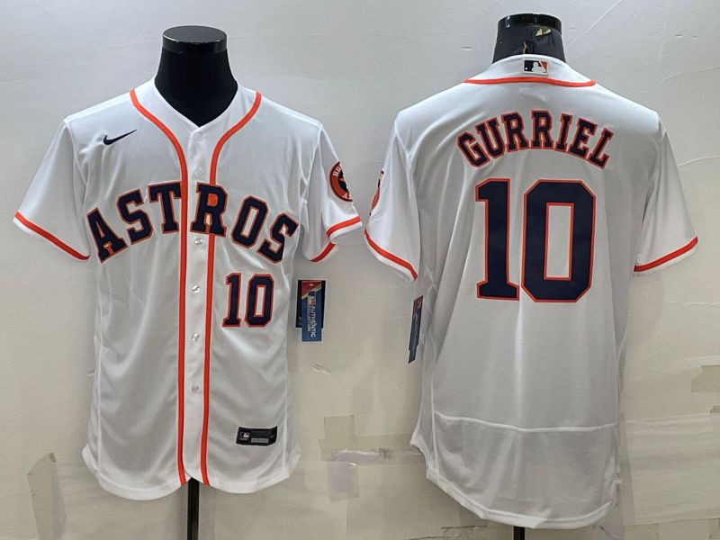 Men Houston Astros 10 Gurriel White Elite Nike 2022 MLB Jerseys